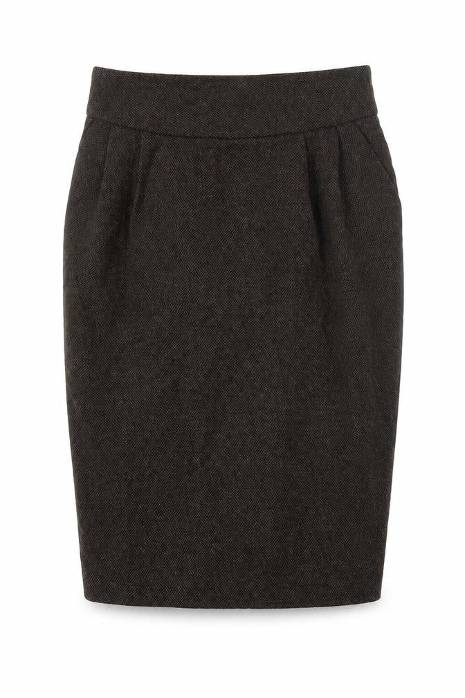 Topshop Womens Brown Acrylic Straight & Pencil Skirt Size 8 Zip