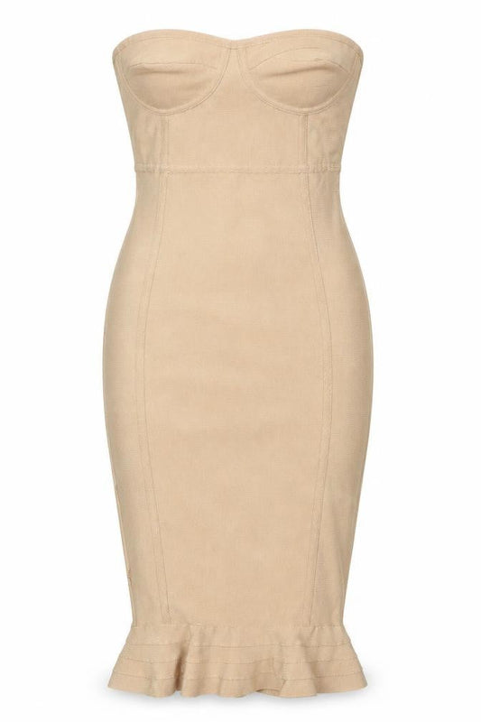Womens Beige Polyester Bodycon One Size Off the Shoulder Pullover