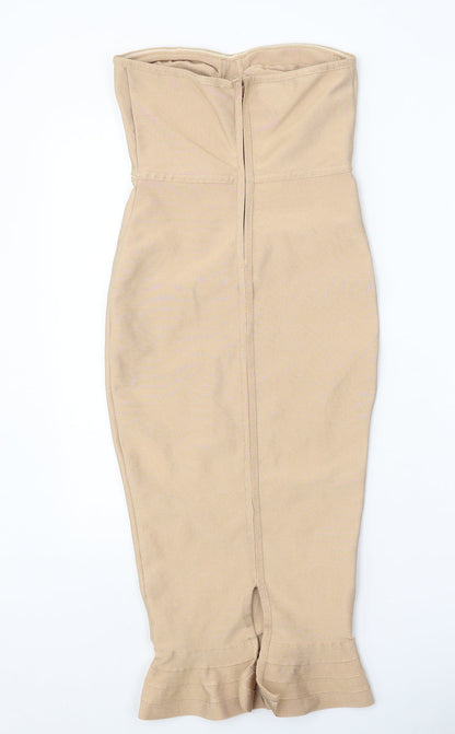 Womens Beige Polyester Bodycon One Size Off the Shoulder Pullover