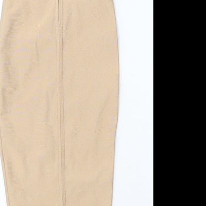 Womens Beige Polyester Bodycon One Size Off the Shoulder Pullover