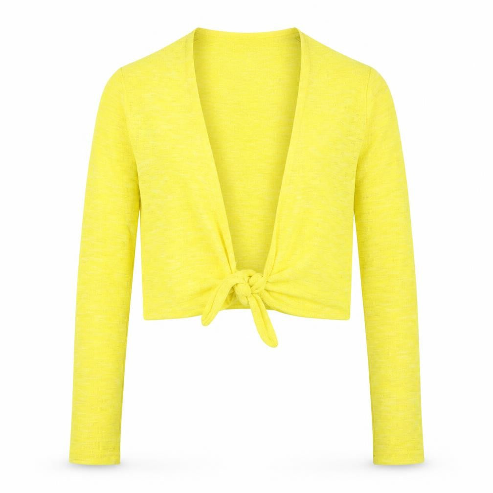 Primark Womens Yellow V-Neck Polyester Shrug Jumper Size 6