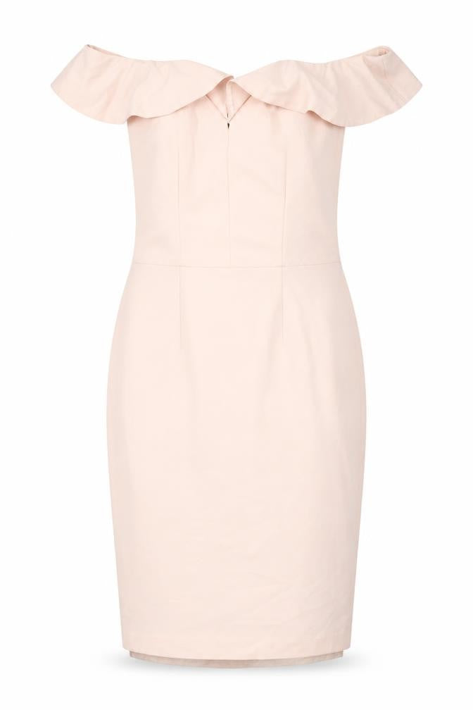 Miss Selfridge Womens Pink Viscose Shift Size 8 Off the Shoulder Zip