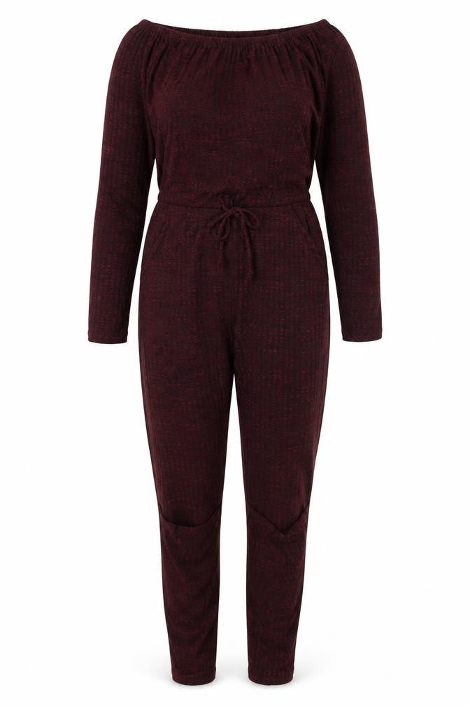 Stylewise Womens Red Polyester Jumpsuit One-Piece Size M Tie