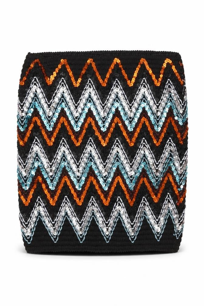 Preworn Womens Black Geometric Cotton Bandage Skirt Size 25 in