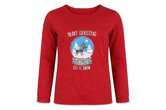 NEXT Womens Red 100% Cotton Pullover Sweatshirt Size 10 Pullover - Merry Christmas Let It Snow