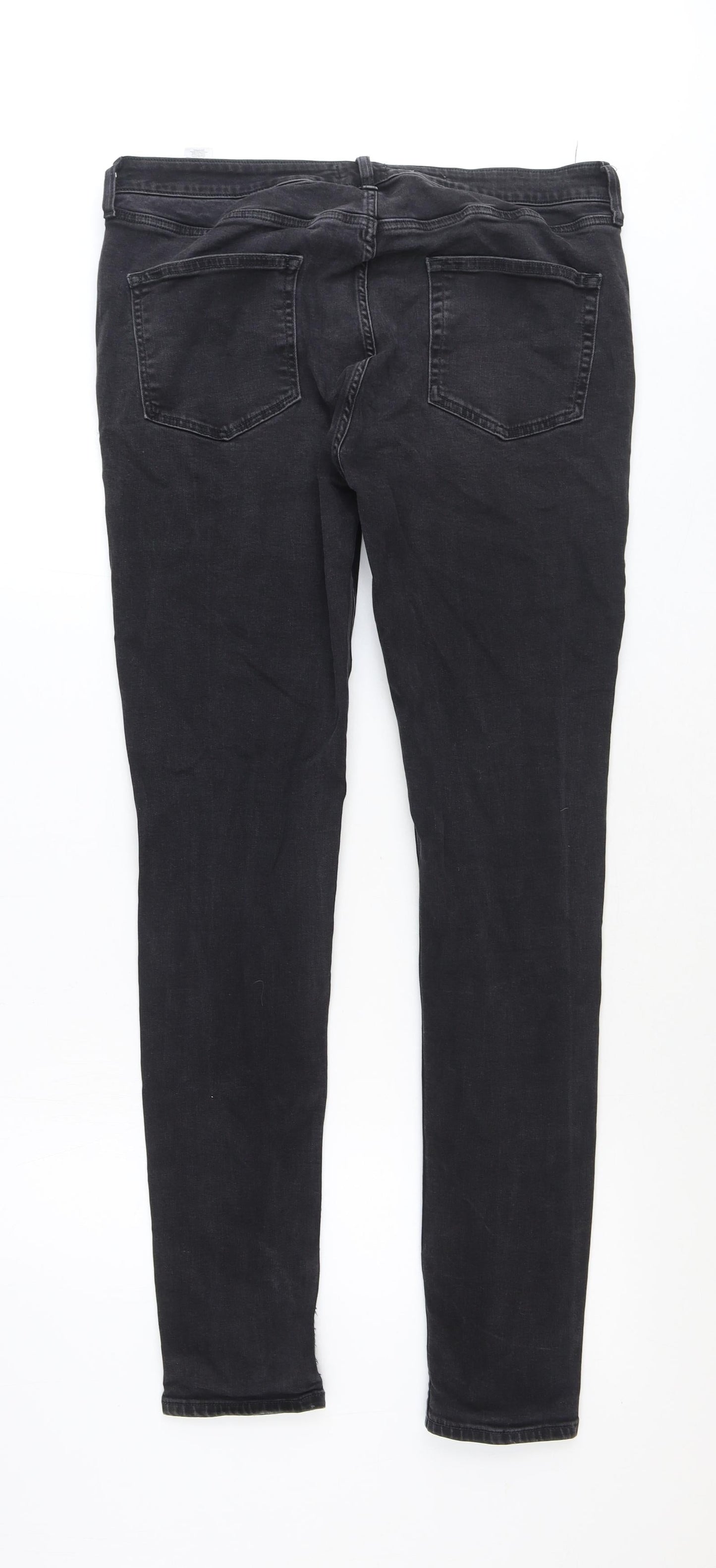 Topman Womens Black Cotton Skinny Jeans Size 36 in Extra-Slim Zip
