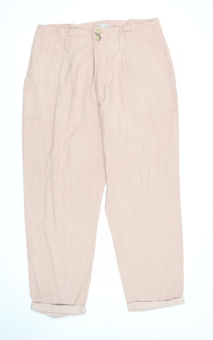 Miss Selfridge Womens Pink Viscose Trousers Size 16 Regular Zip