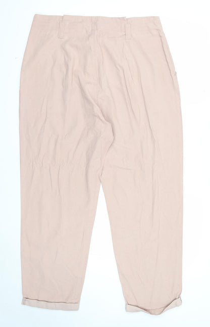 Miss Selfridge Womens Pink Viscose Trousers Size 16 Regular Zip