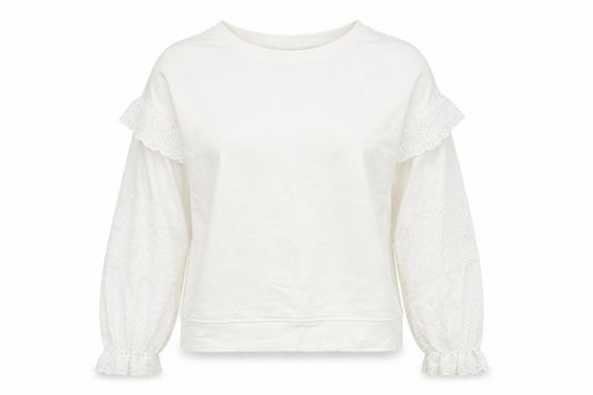 NEXT Womens White Cotton Pullover Sweatshirt Size S Pullover
