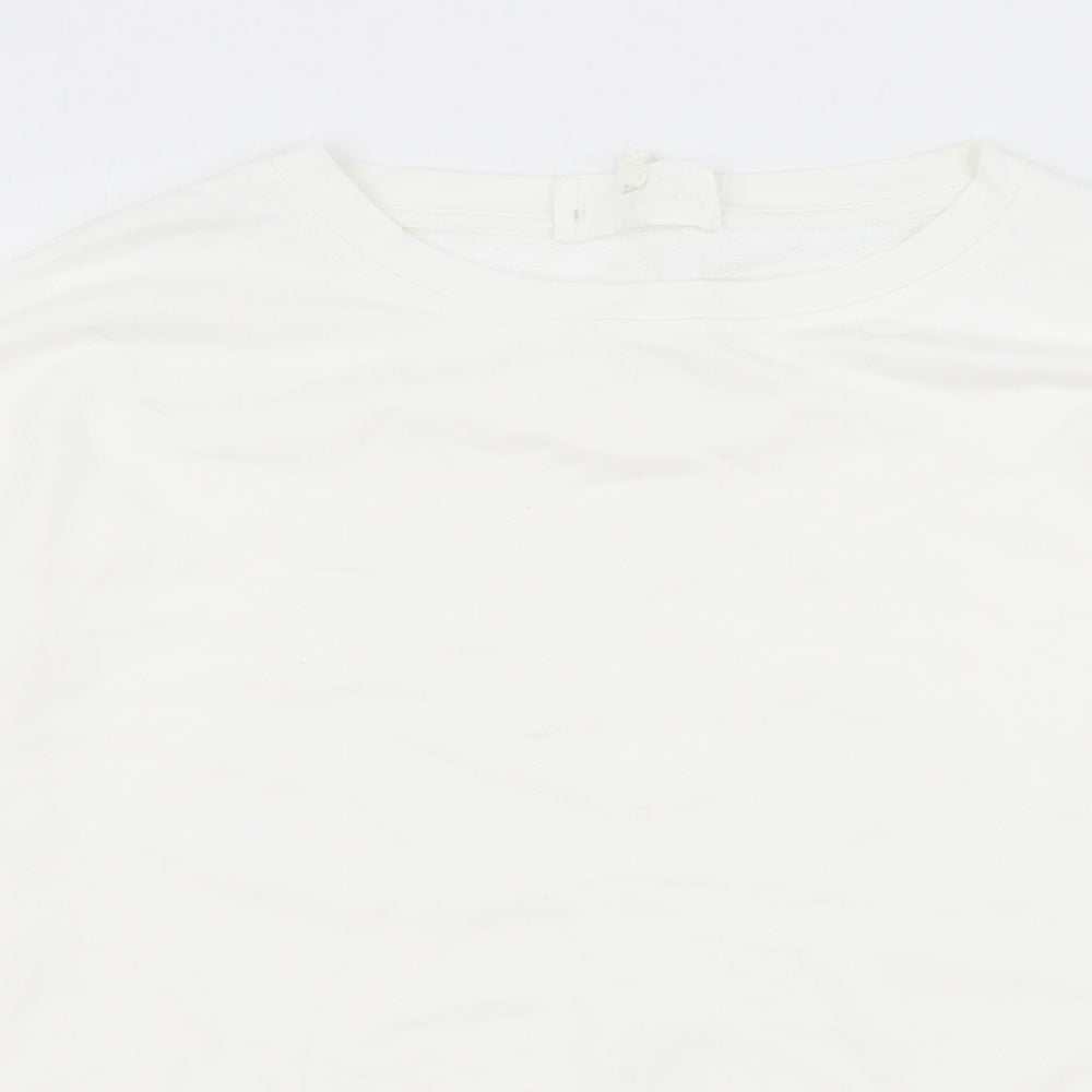 NEXT Womens White Cotton Pullover Sweatshirt Size S Pullover