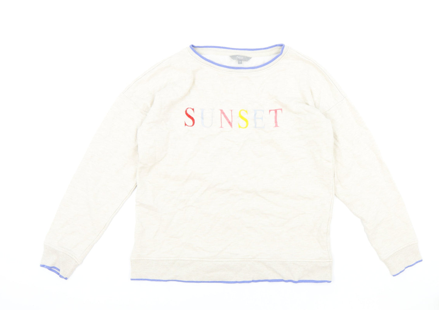 NEXT Womens Beige Cotton Pullover Sweatshirt Size M Pullover - Sunset