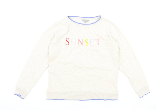 NEXT Womens Beige Cotton Pullover Sweatshirt Size M Pullover - Sunset