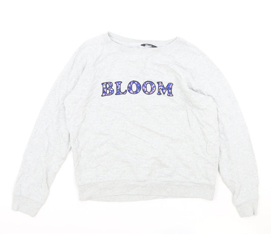 Marks and Spencer Womens Grey Cotton Pullover Sweatshirt Size 12 Pullover - Bloom