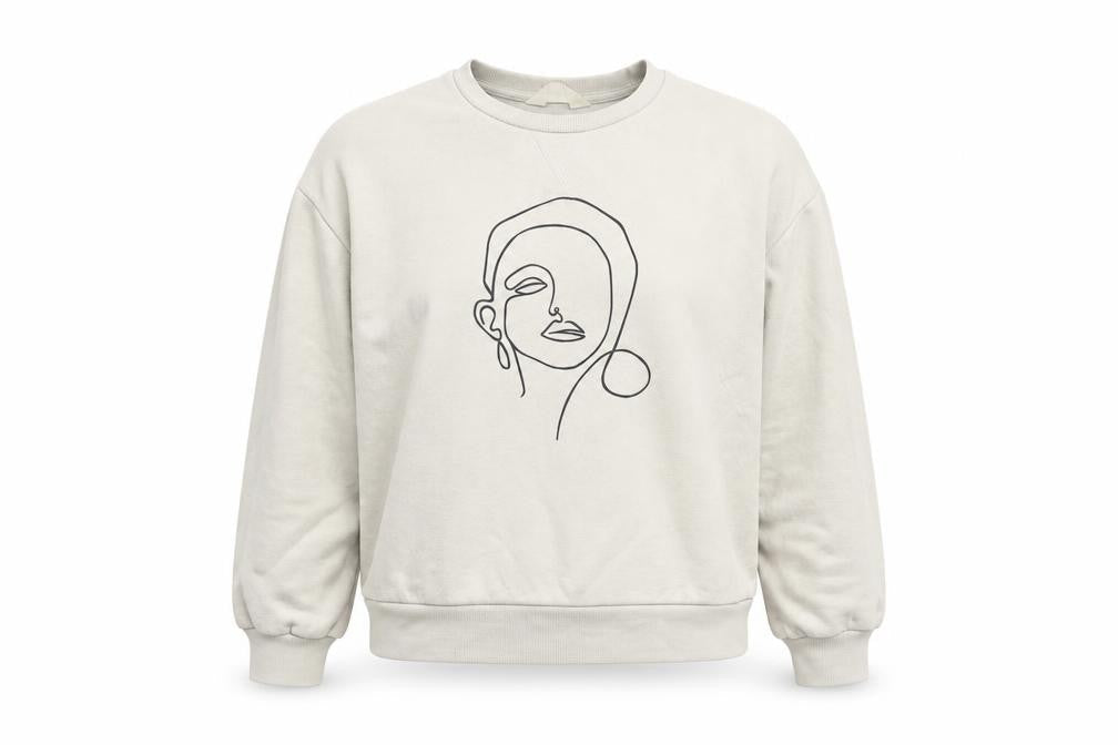 Primark Womens Beige Cotton Pullover Sweatshirt Size M Pullover