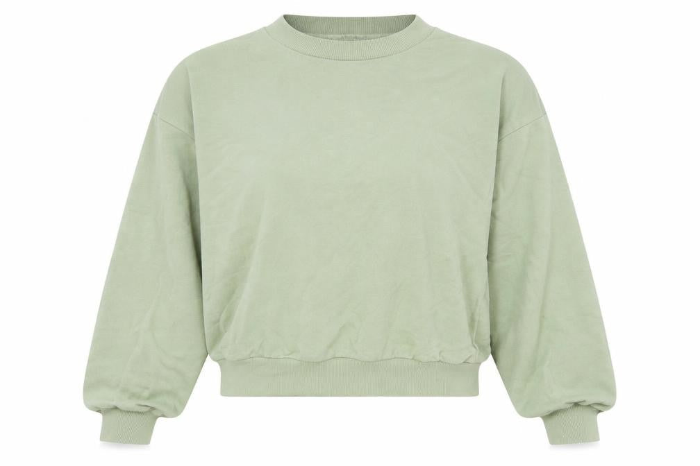 H&M Womens Green Cotton Pullover Sweatshirt Size XS Pullover