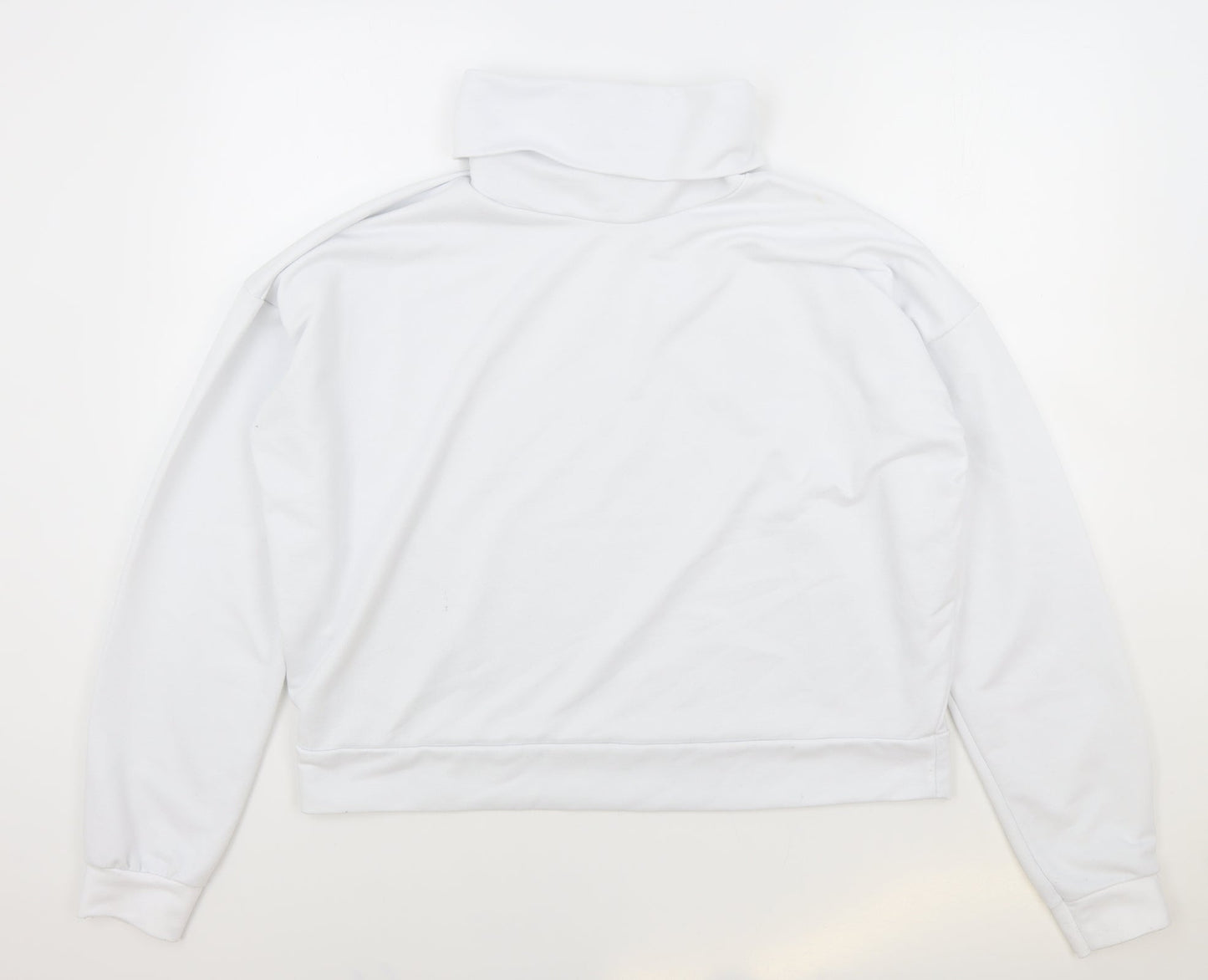 PRETTYLITTLETHING Womens White Cotton Pullover Sweatshirt Size 12 Pullover