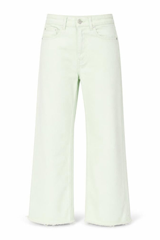 Stradivarius Womens Green Cotton Straight Jeans Size 6 Regular Zip - Distressed Hems