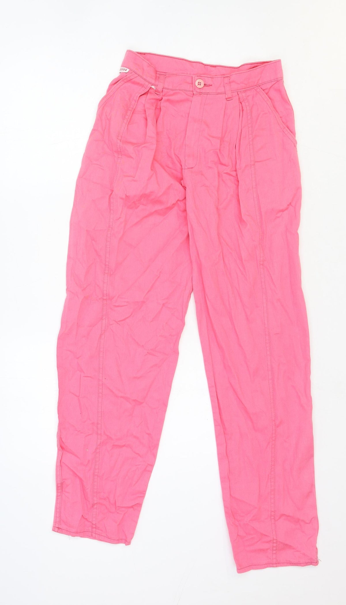 Tuckers Womens Pink Cotton Trousers Size 26 in Regular Zip