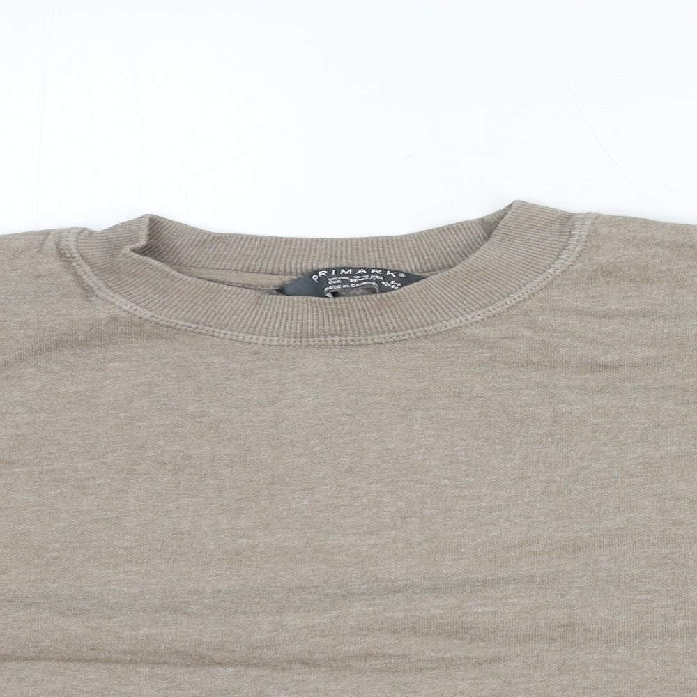 Primark Womens Brown Cotton Pullover Sweatshirt Size 6 Pullover - Cropped