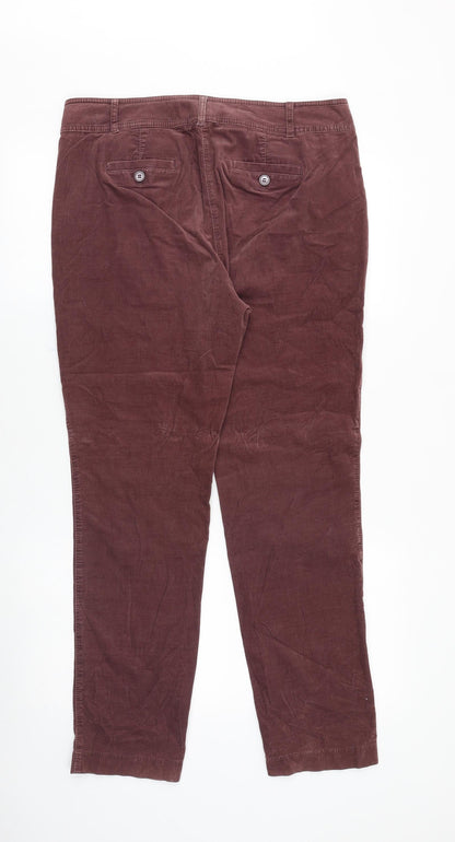 Preloved Gerry Weber Womens Pink Cotton Trousers Size 34 Regular Button - Back