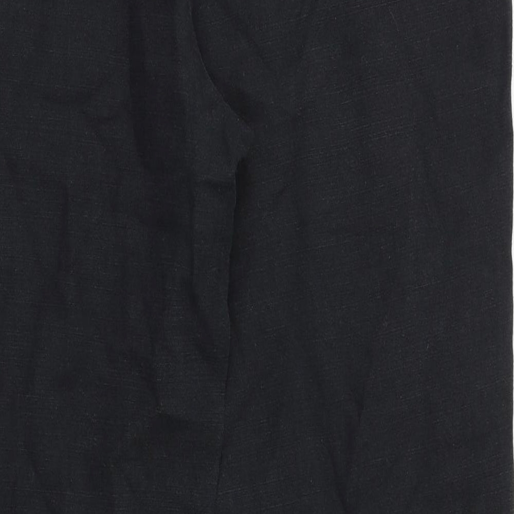 Zaffiri Womens Black Cotton Trousers Size 16 Regular Zip