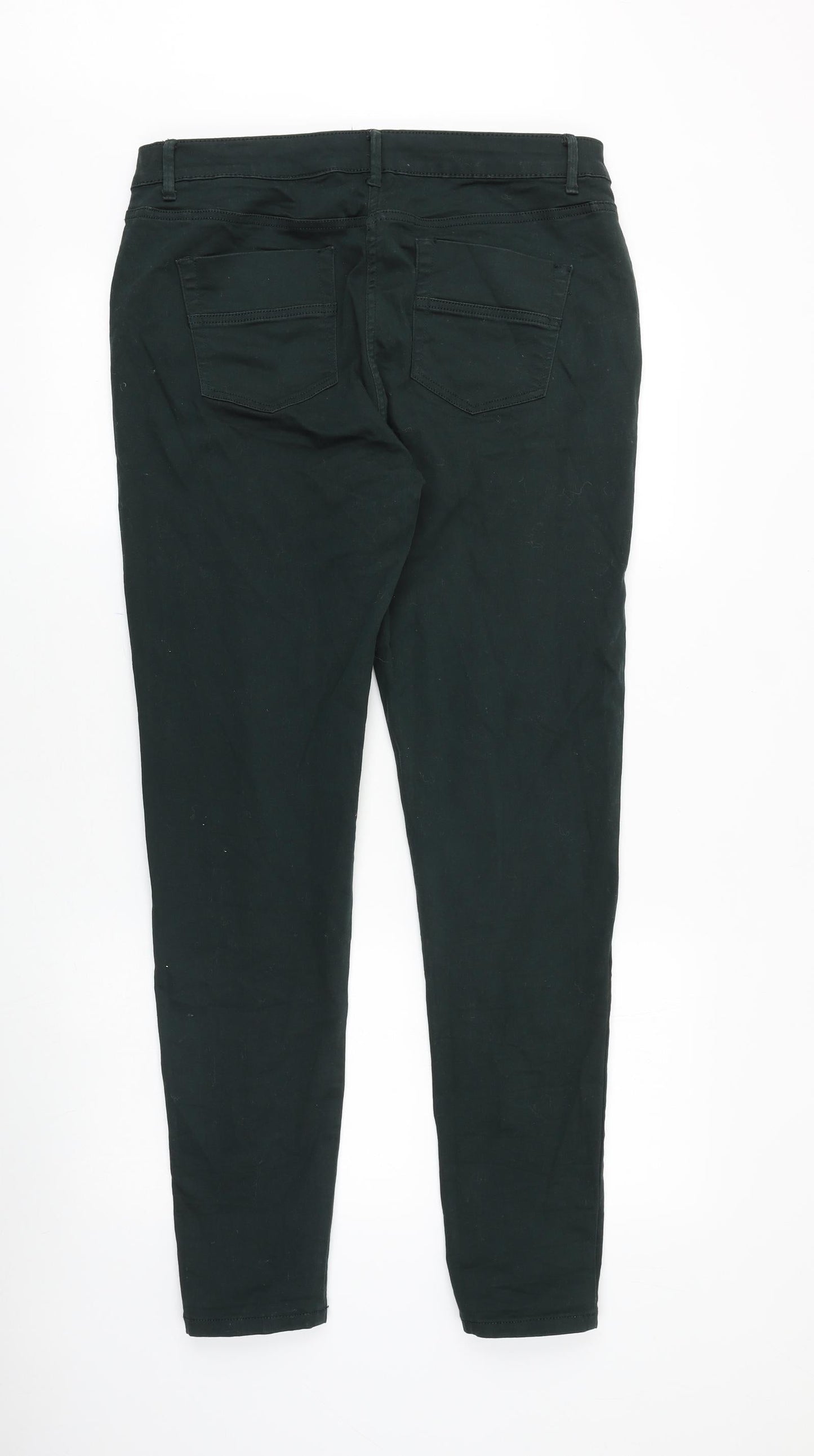 NEXT Womens Green Cotton Skinny Jeans Size 34 in Slim Zip