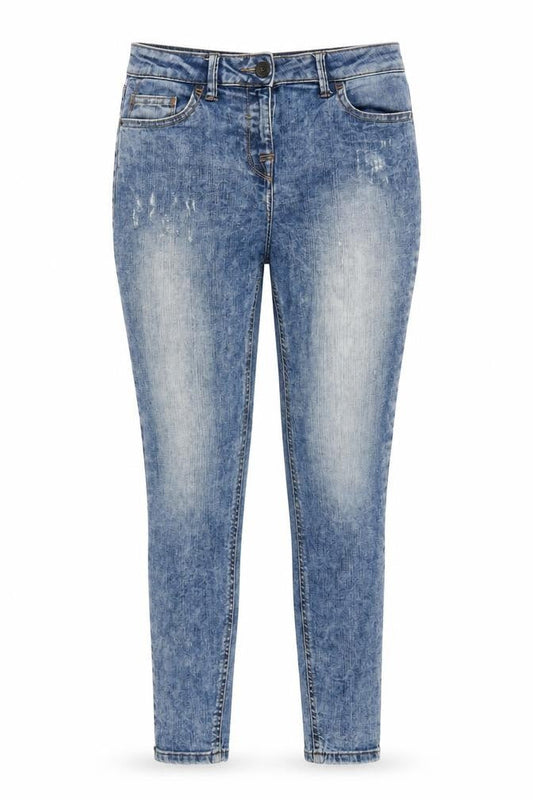Next Womens Blue Cotton Skinny Jeans Size 6 Slim Zip
