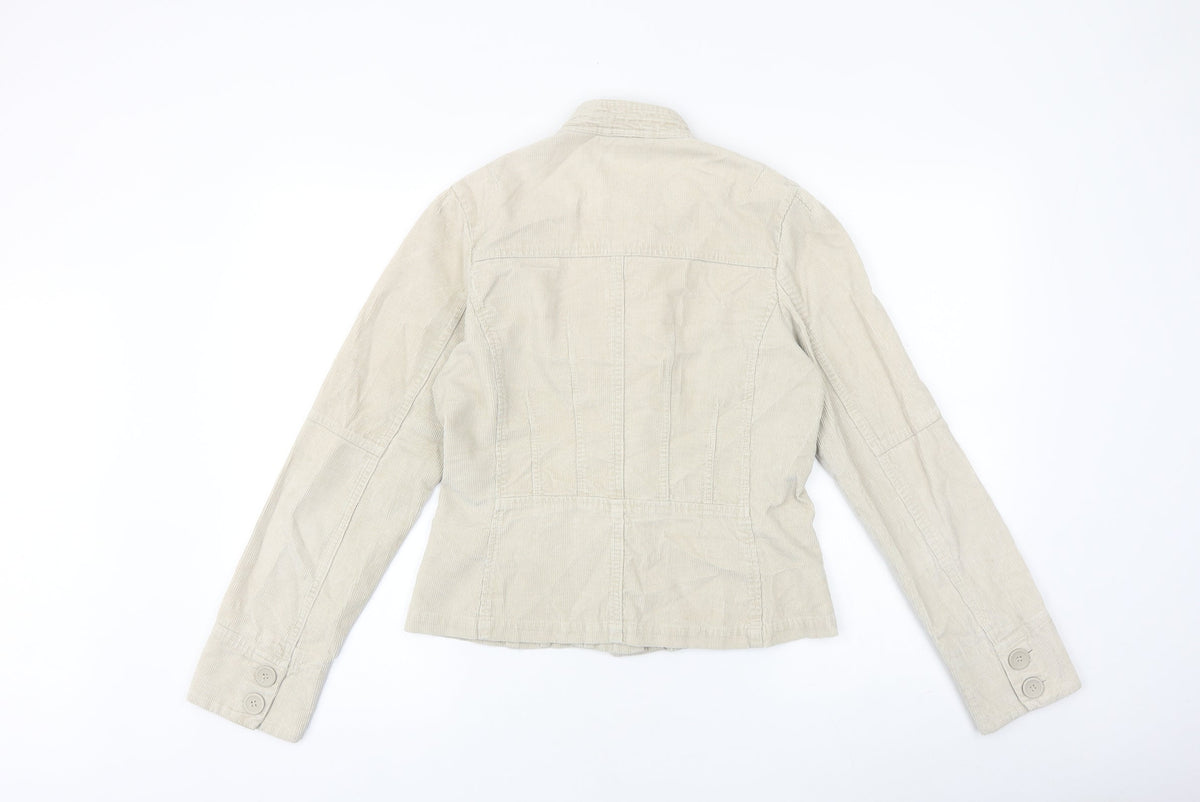 Select Womens Beige Jacket Size 10 Button