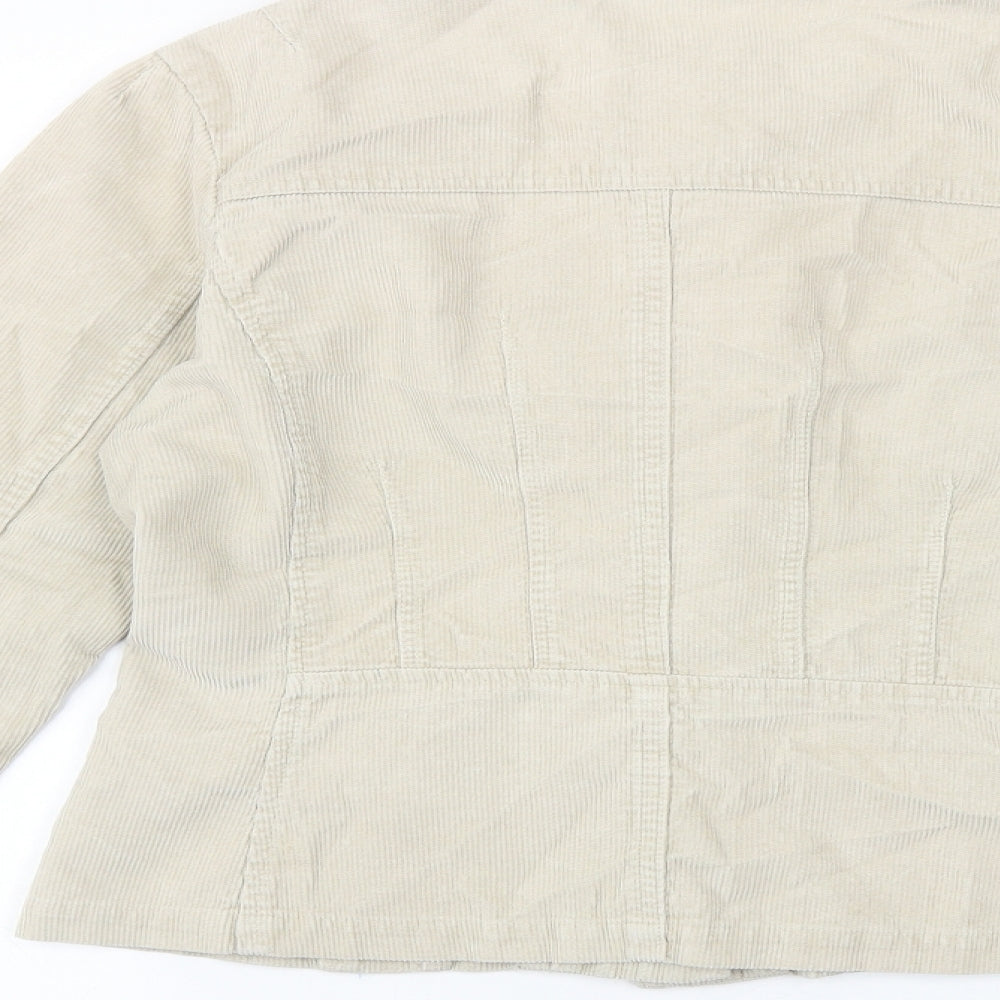 Select Womens Beige Jacket Size 10 Button