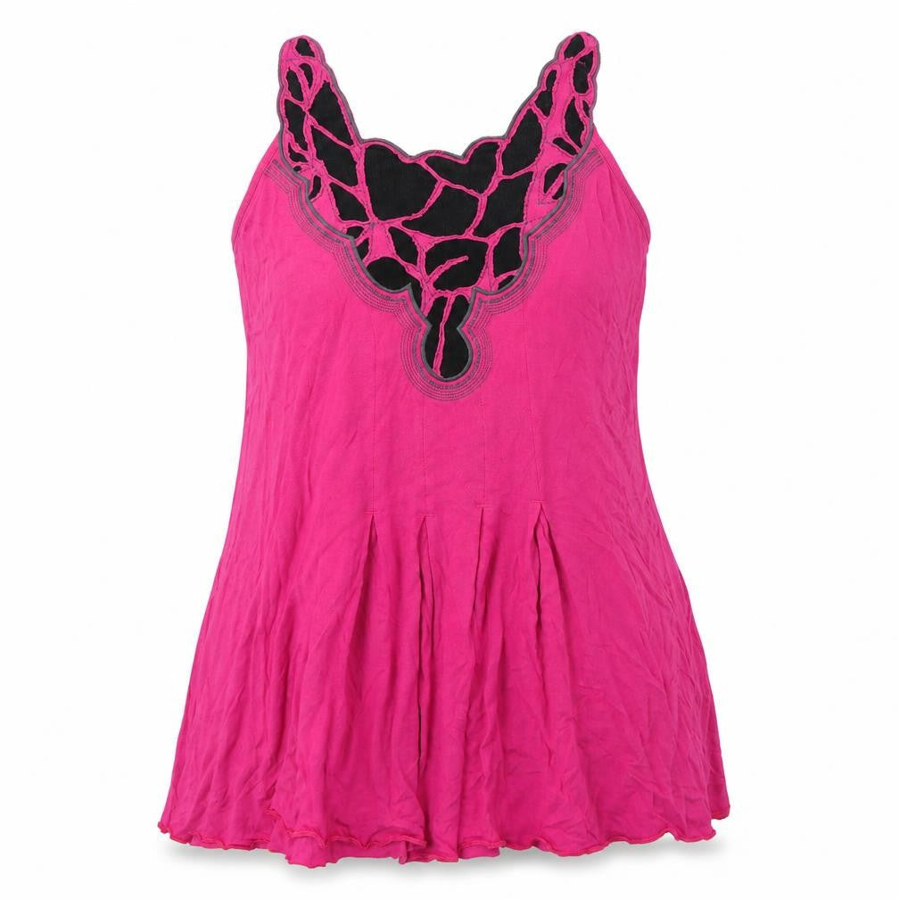 Marks & Spencer Womens Pink Viscose Basic Tank Size 14 V-Neck