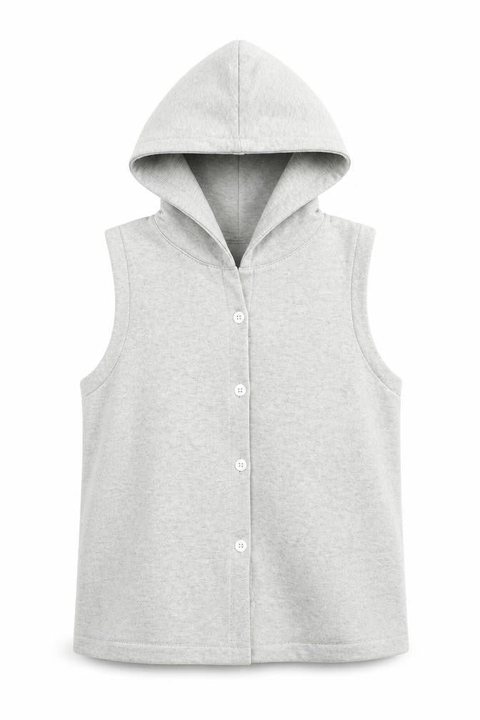 Zaful Womens Grey Polyester Pullover Hoodie Size 10 Button