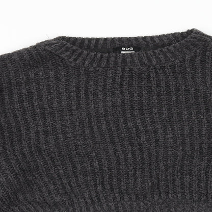 BDG Womens Grey Round Neck Acrylic Pullover Jumper Size M