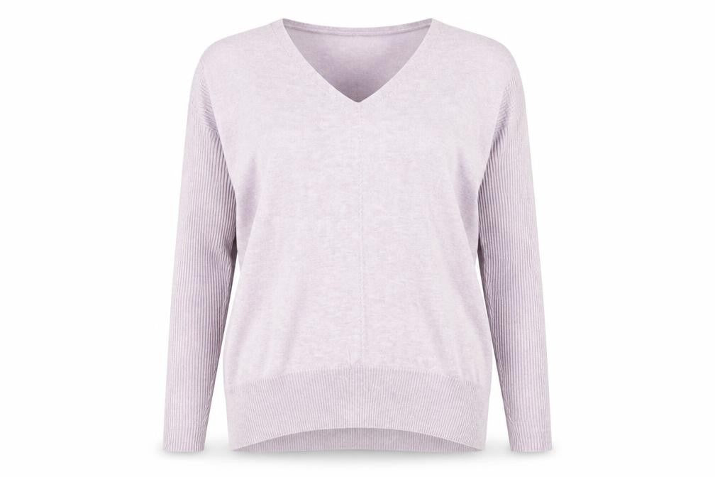 Marks & Spencer Womens Purple V-Neck Acrylic Pullover Jumper Size 14