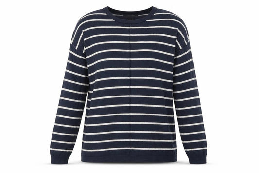 Atmosphere Womens Blue Round Neck Striped Viscose Pullover Jumper Size 10