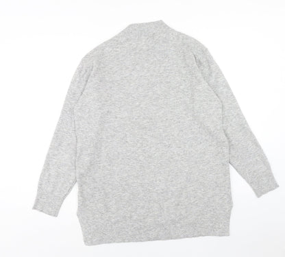 Marks & Spencer Mens Grey V-Neck Viscose Pullover Jumper Size L Long Sleeve