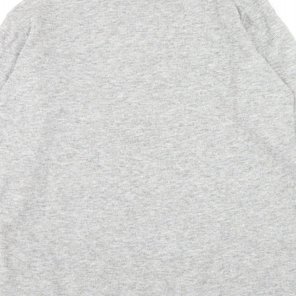 Marks & Spencer Mens Grey V-Neck Viscose Pullover Jumper Size L Long Sleeve