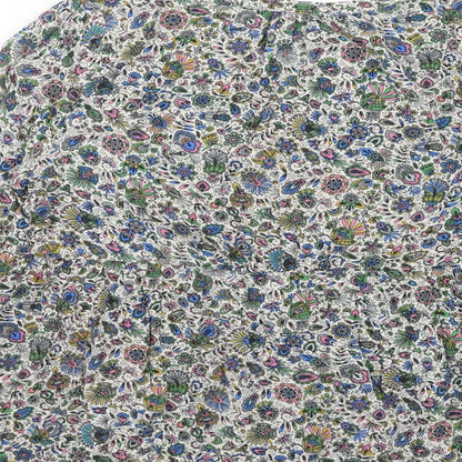 Preloved Warehouse Womens Multicoloured Floral Viscose Basic Blouse Size 12 Round Neck - Label
