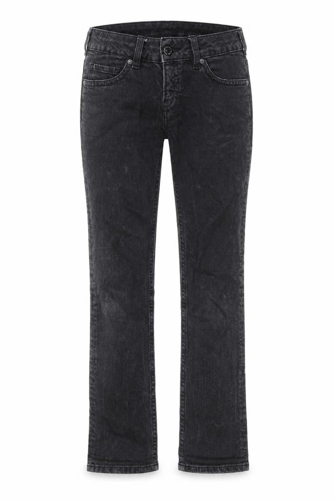 Preworn Womens Black Cotton Straight Jeans Size 28 in Regular Button