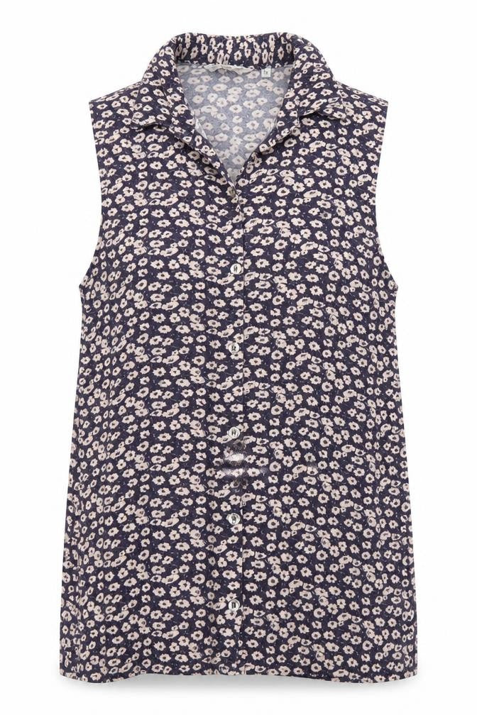 New Look Womens Purple Geometric Viscose Basic Tank Size 12 V-Neck