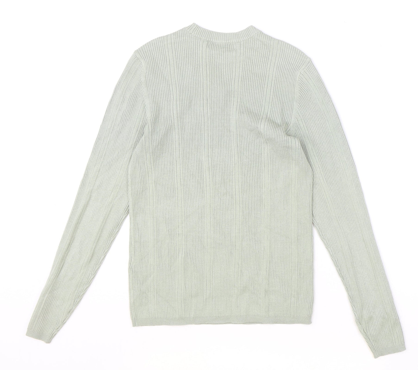 Marks and Spencer Womens Green Round Neck Viscose Pullover Jumper Size 12