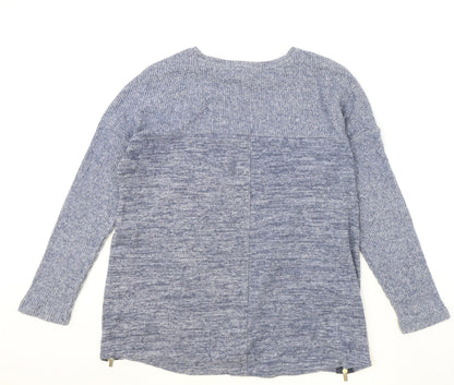 George Womens Blue Round Neck Cotton Pullover Jumper Size S
