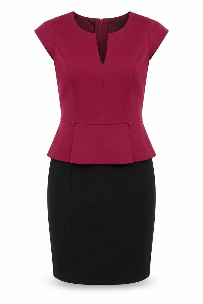 Miss Selfridge Womens Black Polyester Pencil Dress Size 10 V-Neck Zip - Peplum