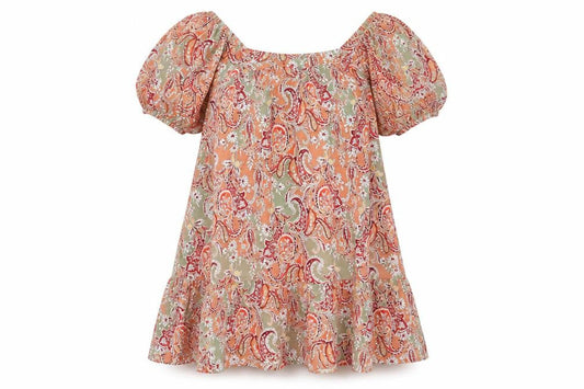 Womens Multicoloured Paisley 100% Cotton Trapeze & Swing Size L Square Neck Pullover