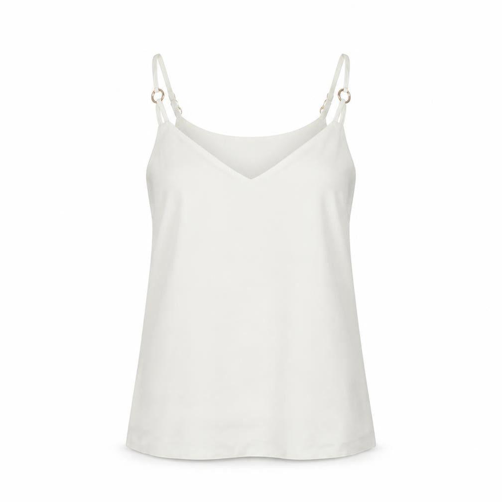 Dorothy Perkins Womens White Polyester Basic Tank Size 6 V-Neck