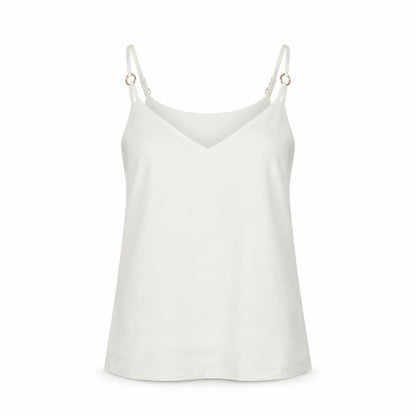 Dorothy Perkins Womens White Polyester Basic Tank Size 6 V-Neck