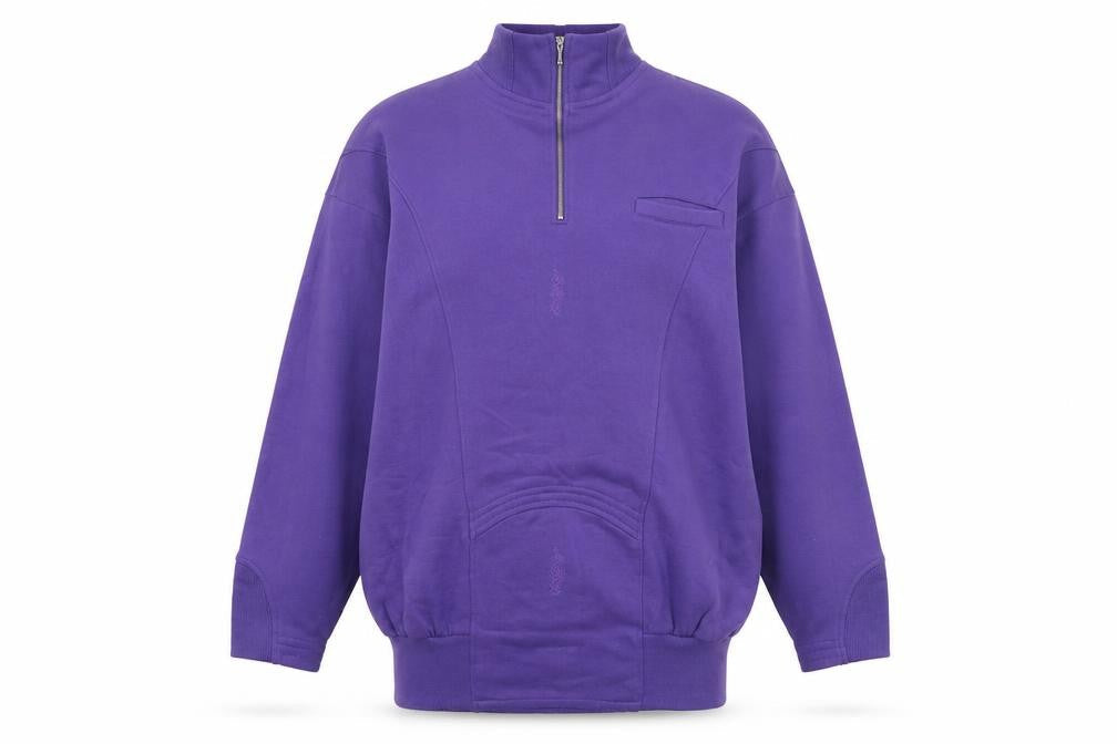 Preworn Womens Purple Cotton Pullover Sweatshirt Size S Zip - Size S/M