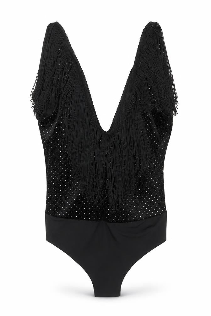 Zara Womens Black Polyester Bodysuit One-Piece Size M Button