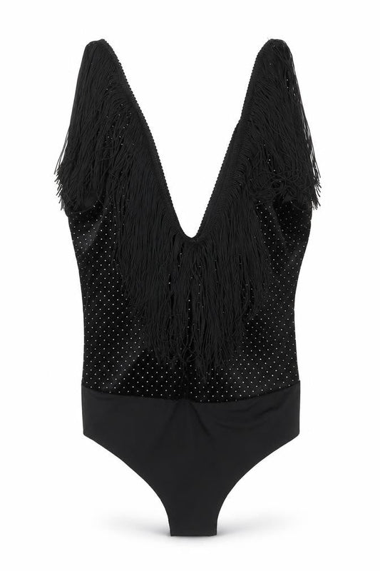 Zara Womens Black Polyester Bodysuit One-Piece Size M Button