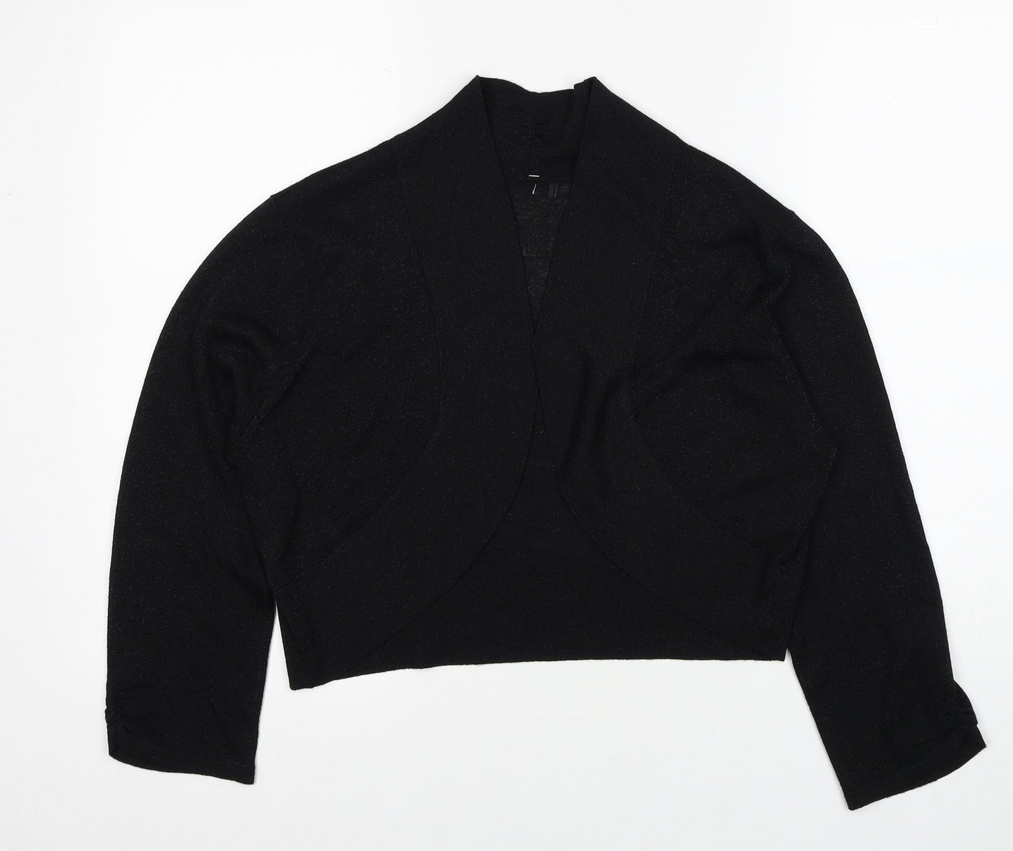 M&Co Womens Black V-Neck Viscose Cardigan Jumper Size 18