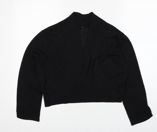 M&Co Womens Black V-Neck Viscose Cardigan Jumper Size 18